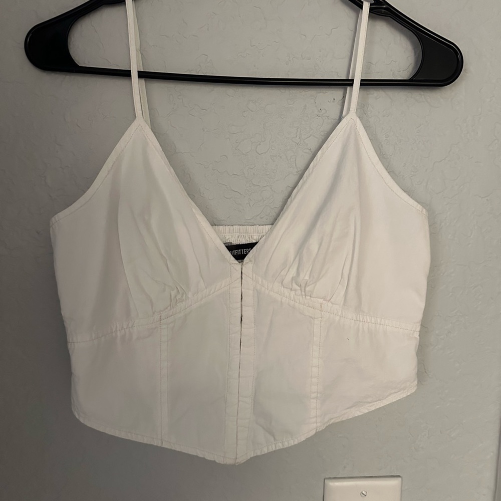 White Spaghetti Strap corset Crop Top